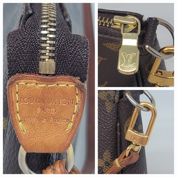 Louis Vuitton Pochette Accessoires Monogram Canvas Clutch Hand Bag Vintage Auth - Picture 7 of 12